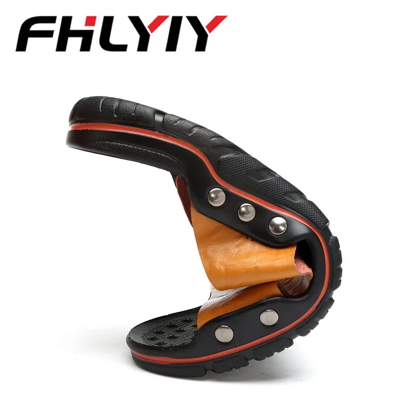 Плюс Размеры 48 тапочки высокое качество ручной работы из натуральной коровьей