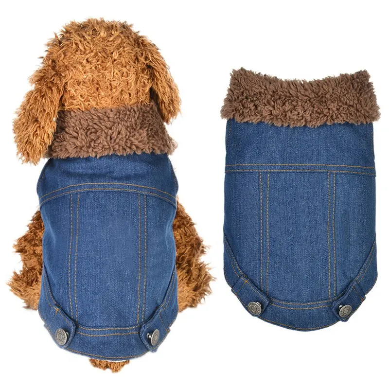 2019 джинсовое пальто с собакой джинсовый костюм зимняя куртка одежда для щенков