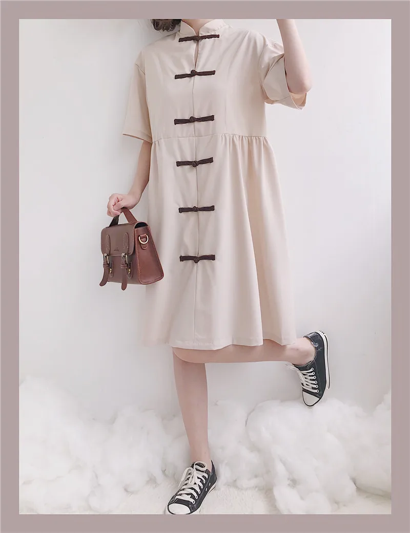 Свободное милое платье с коротким рукавом рубашка Boho милые женские платья Ins Girl