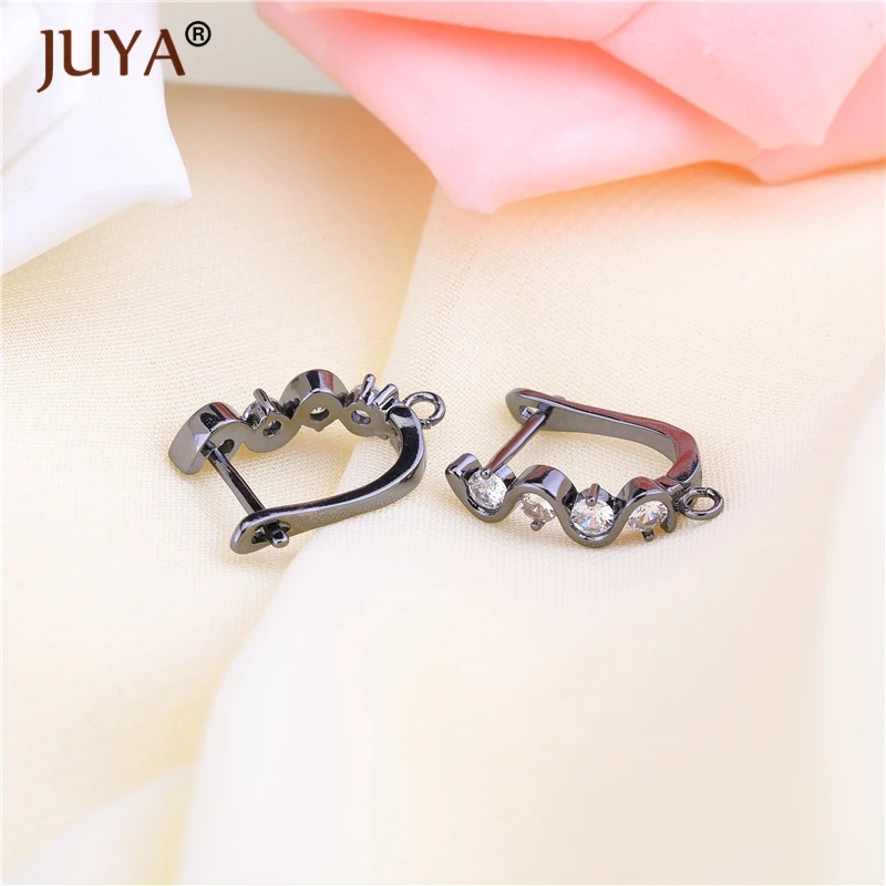 Женские круглые серьги кольца 3 пары медные Стразы с цирконом Крючки ручной