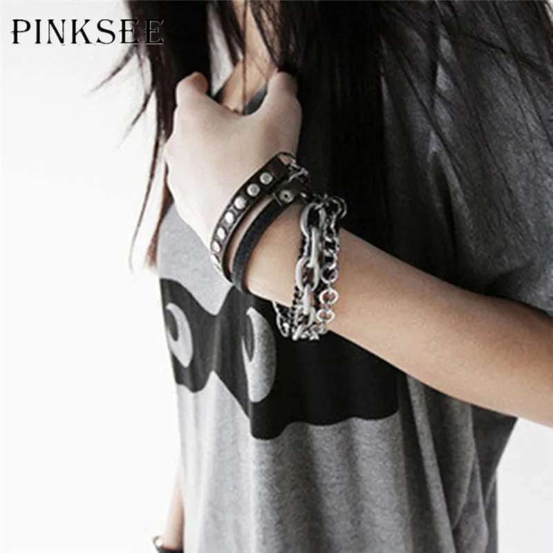 Pinksee оптовая продажа Модные украшения Кожа сплав железа Для мужчин женщин