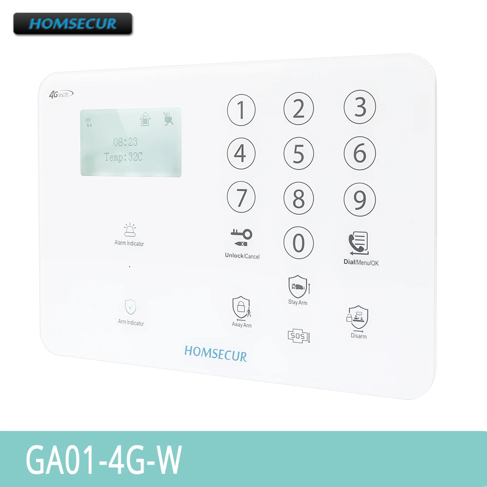 HOMSECUR беспроводный & Проводная 4G/GSM LCD Сенсорная панель охранной сигнализации +