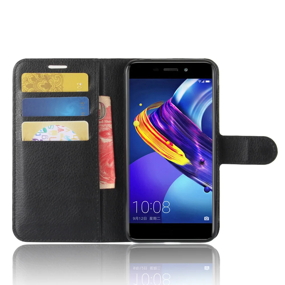 Роскошный кожаный бумажник чехол для Huawei Honor V9 Играть Обычный мешок кремния
