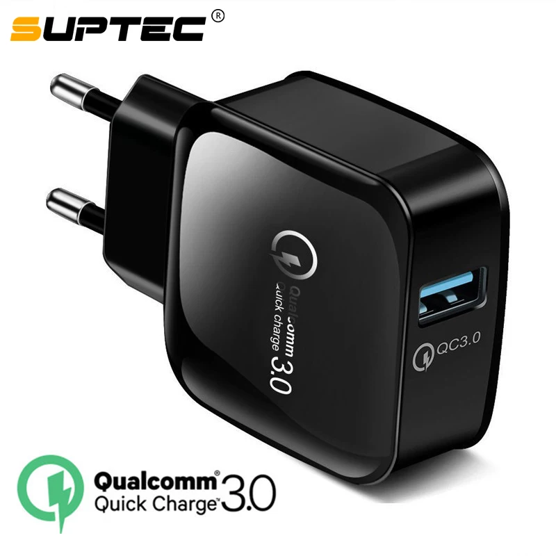 USB быстрая зарядка SUPTEC 18 Вт 3 0 5 в 3A для Iphone 7 8 европейская вилка мобильный телефон