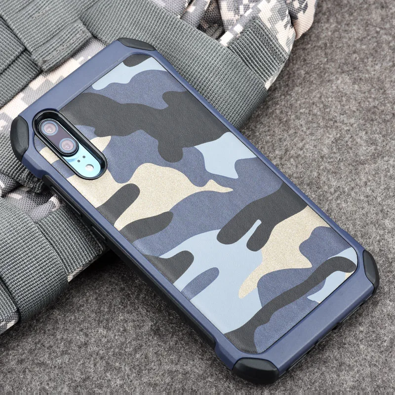 DPRUI Army Camouflage Pattern Phone Case for Huawei P20 Pro case PC+TPU 2 in1 Anti-knock Protective Back Cover phone |