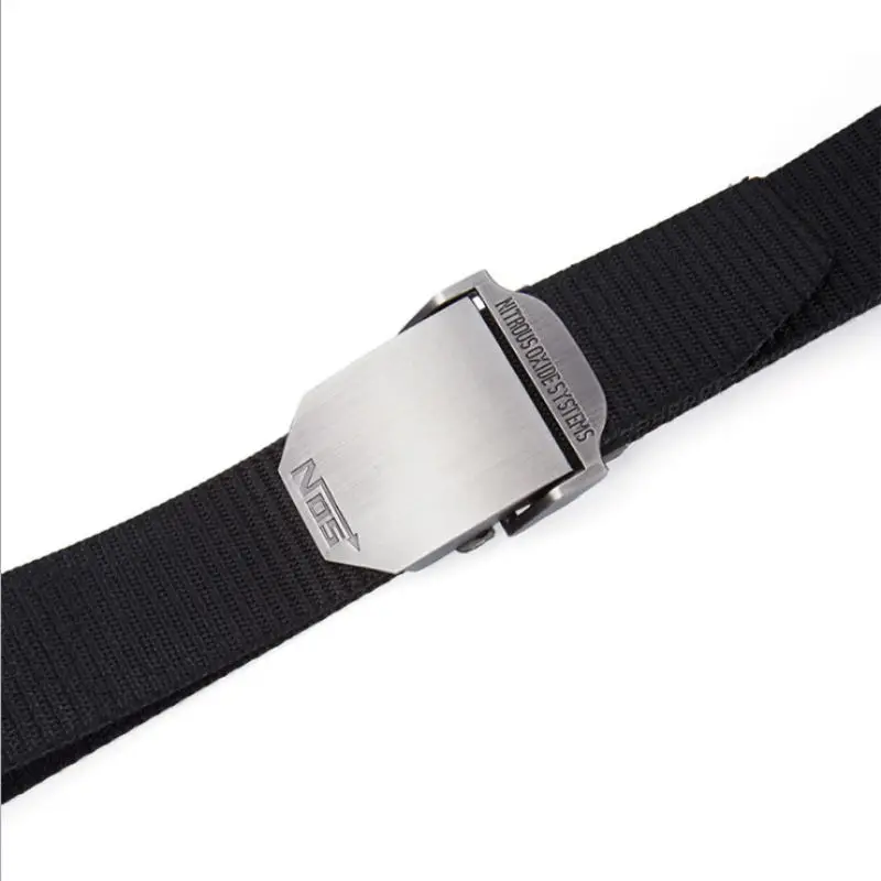 

BOKADIAO Men&Women Thick nylon Canvas belt letter Metal buckle luxury jeans belt Military Army tactical belts for men strap male