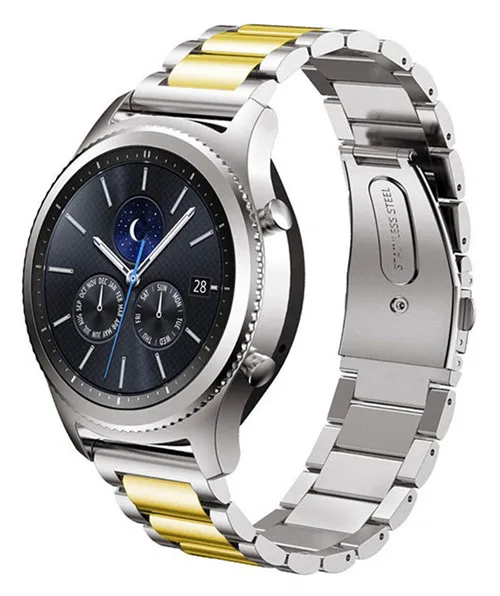 silver gold Для gear S3 Frontier/Galaxy Watch 46 мм ремешок 22 мм нержавеющая сталь соединяющий ремешок браслета для samsung gear S3 классические Смарт-часы - Цвет ремешка: silver gold