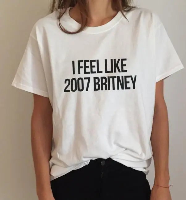 2007 Britney Letters Print Women T-Shirt - Casual Cotton Funny Shirt for Ladies - 6 Color Options - Hipster Top Tee Z-251 image 4