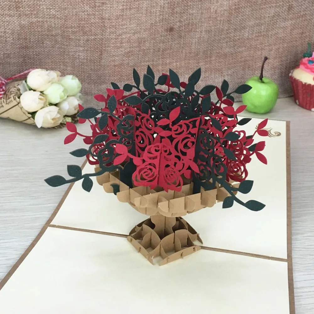 Всплывающая 3D карта сделай сам с конвертом 1 шт. ручная работа подарки на