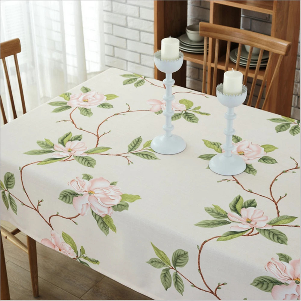 Скатерть из полиэстера и хлопка с цветочным принтом европейская скатерть для
