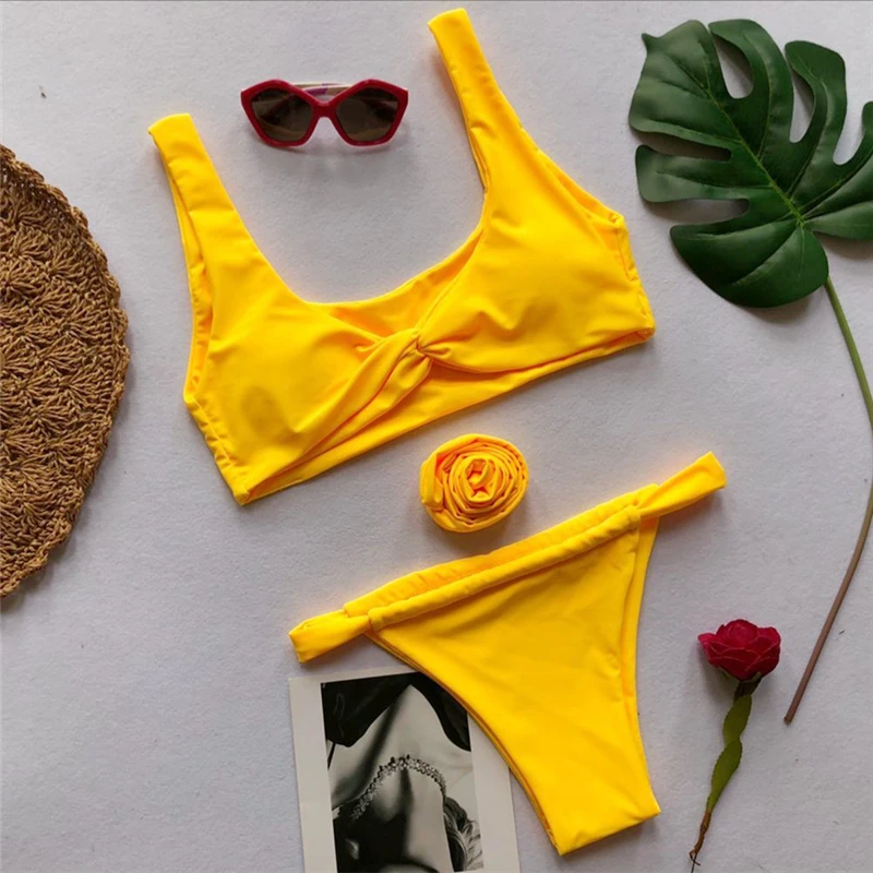 Hot Sexy Solid Color Bikini 2018 Swimwear Women Swimsuit Biquini Strappy Push Up Bikinis Set Bathing Suit Maillot De Bain |