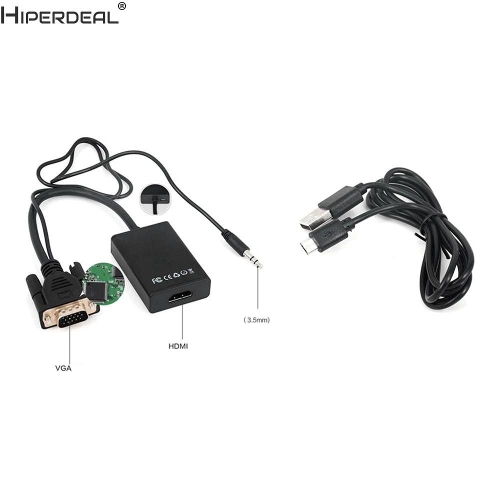 HIPERDEAL VGA разъем папа HDMI совместимый выход 1080P HD + Аудио ТВ AV видео кабель