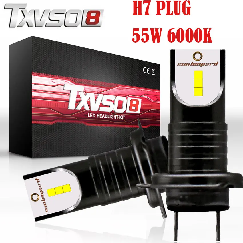 TXVSO8 2 шт. 6000 K светодиодная h7 DC 12 V 24 Мини Автомобильные фары CSP Y19 чипы 30000LM 55 Вт супер