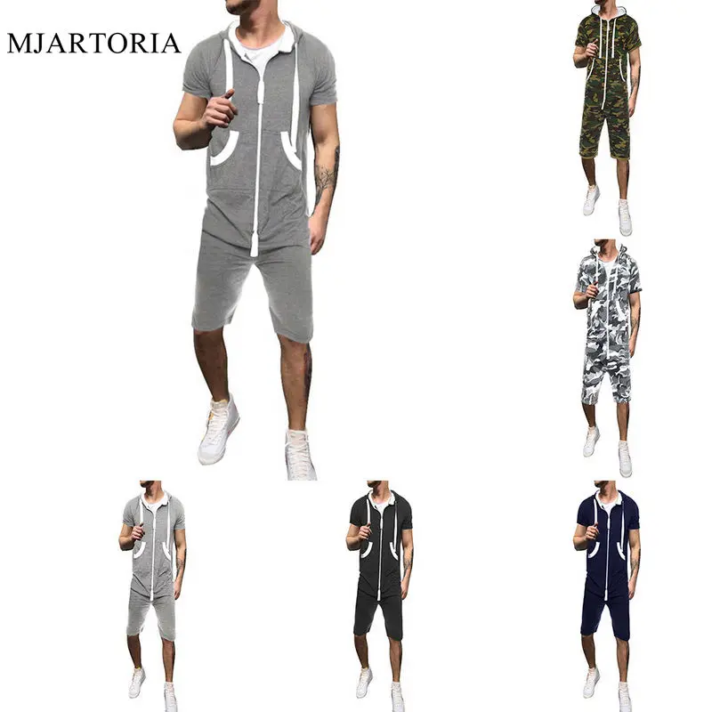 MJARTORIA 2019 повседневный спортивный комбинезон мужская толстовка с коротким