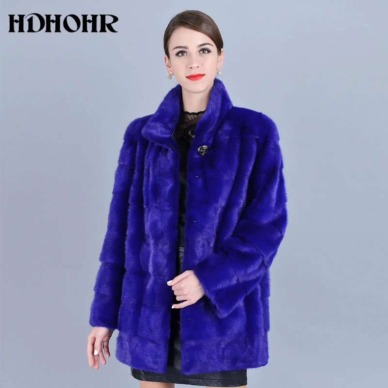Новинка 2021 женские шубы HDHOHR из натурального меха норки теплые парки толстые