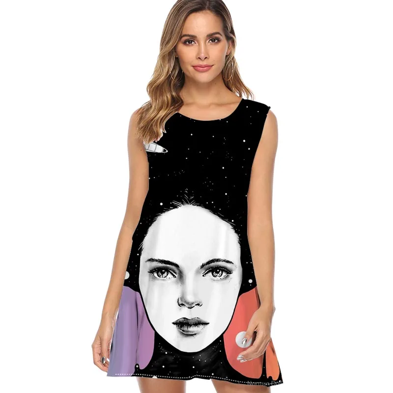 Летнее женское платье новинка 2019 модное милое праздвечерние чное с принтом