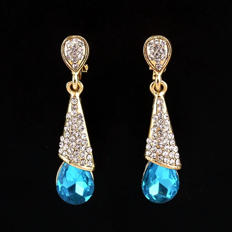 Висячие серьги в форме капли воды с австрийским кристаллом | Украшения и