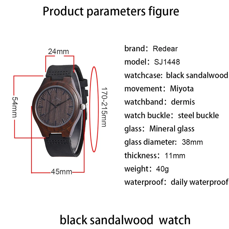 

To My Dad - Quartz Wooden Watch Wristwatch Male Genuine Leather Band Souvenir Gifts For Dad Son#SS40