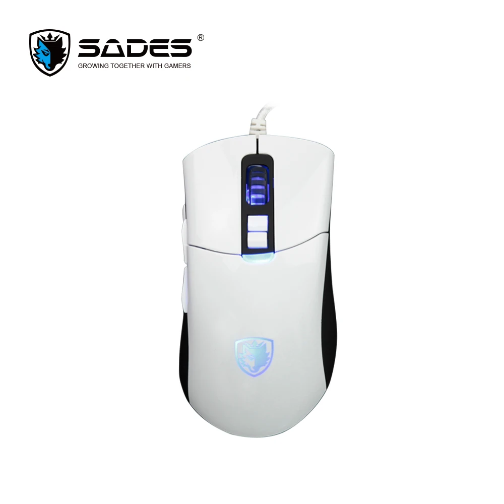 SADES S16 GUNBLADE 4-уровневая игровой Мышь геймера Мышь проводной 3000 Точек на дюйм 8 кнопок - Цвет: white