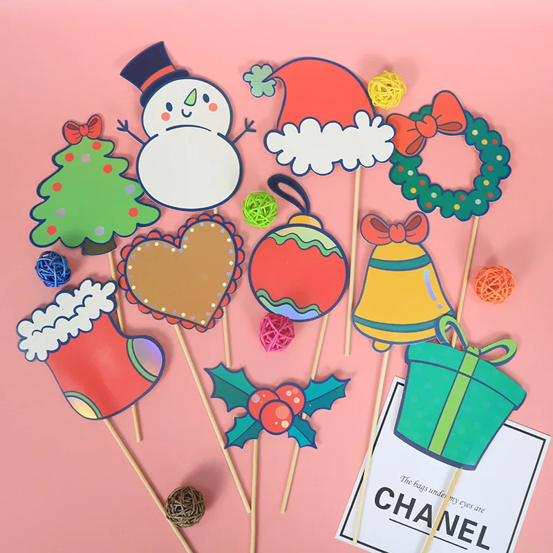 10 шт./компл. креативные забавные ручной фотосессии реквизит для рождественской