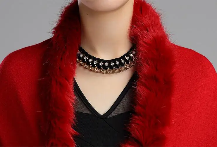 2016 зима-осень женская меховая накидка элегантная Искусственный Кролик мягкий