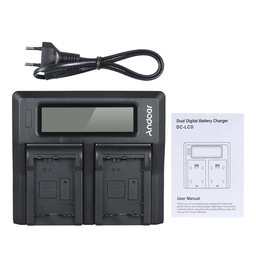 Andoer NP FW50 NPFW50 Двухканальное зарядное устройство для цифровой камеры Sony a7 a7R a7sII a7II