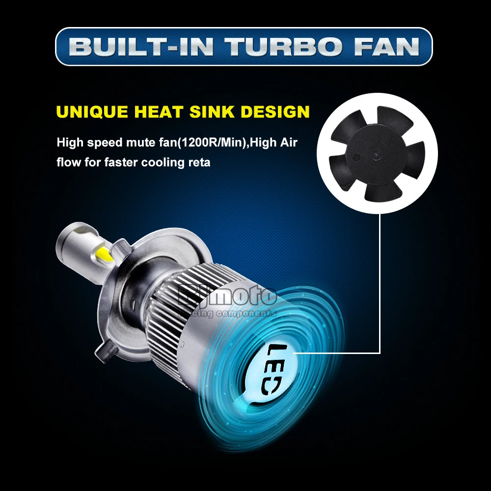 BJMOTO пара C9 H4 H11 H13 H1 H7 72 Вт 6000 К/белый сменный ходовой светильник s противотуманный головной светильник для вождения автомобиля светодиодный светильник