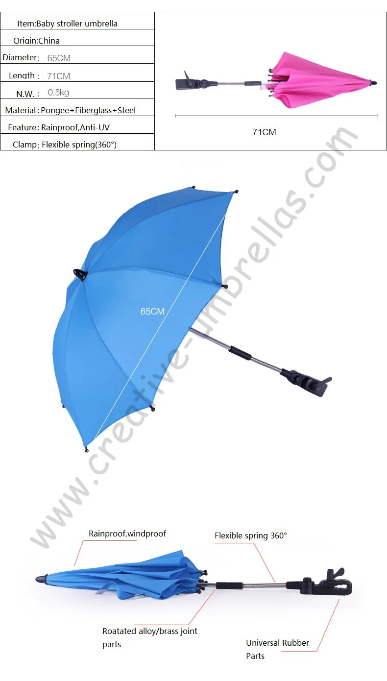Зонтик для детской коляски зонты машины открывающийся вручную. 8 мм стальной вал