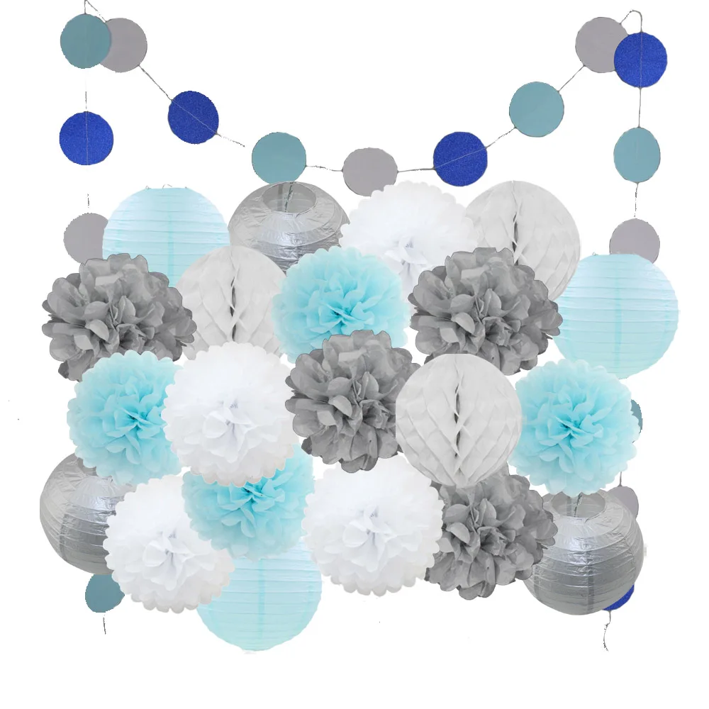 Набор из 22 предметов для крещения мальчиков серебристый синий - купить по