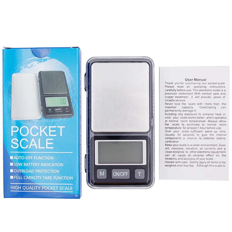 

0.1g 500g Digital Scales large screen Pocket Jewelry Gold Diamond Weight Balance Scale Electronic with Backlight 40%off