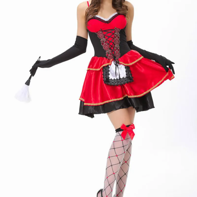 Женский маскарадный костюм с капюшоном красного цвета размеры до XL 2020|costume for