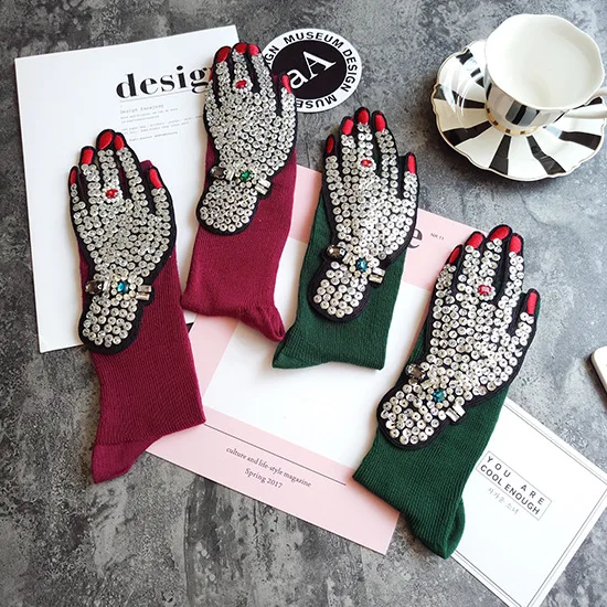 Новинка 2019 женские носки брендовые тяжелые для работы поклонения с золотыми