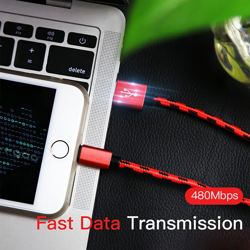 NOHON нейлоновый USB кабель для зарядки и передачи данных для Apple iPhone X 7 6 8 6S 5S Plus XS MAX XR для iPad Mini 8 Pin Кабели для быстрой зарядки 2 м