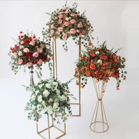 artificial silk flower ball flower rack for wedding centerpiece home room decoration party supplies diy craft flower 7 color