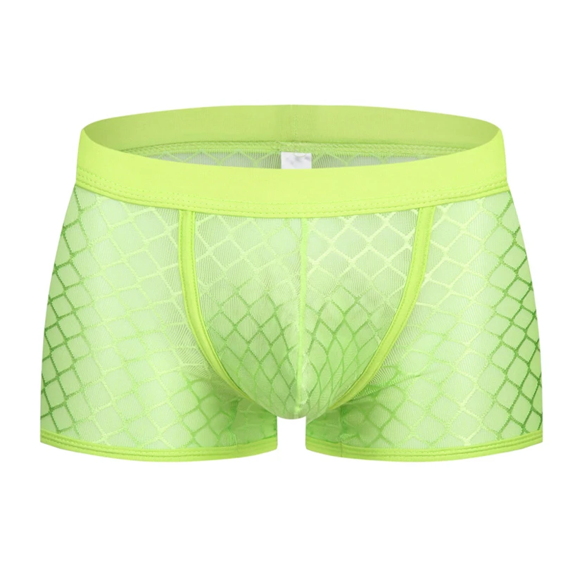 Сексуальные дышащие тонкие боксеры мужские сетчатые прозрачные u выпуклые