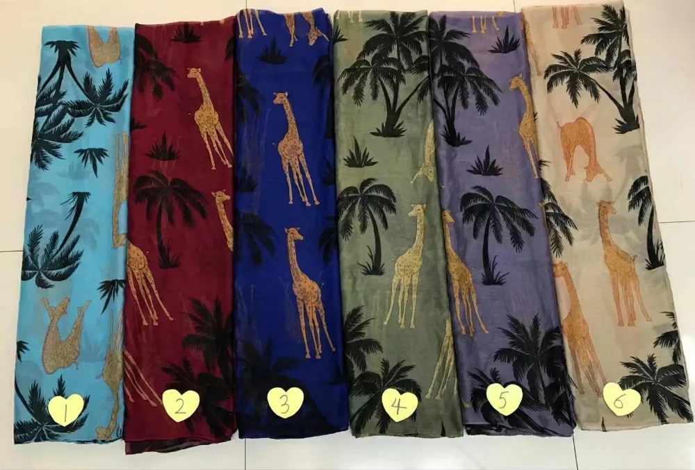 

2017 Newest Giraffe Print Scarf Women Long Fashion Shawl Animal Print Scarf Coconut Print Hijab Wrap 6 Color Free Shipping
