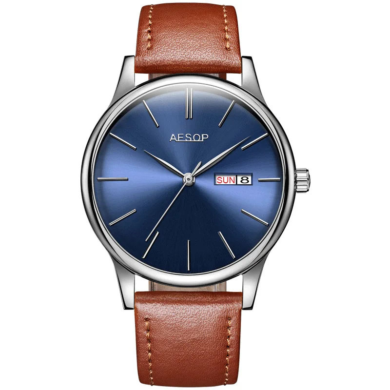 silver and brown Мужские часы Топ люксовый бренд Relogio Masculino модные мужские часы Стальные спортивные мужские часы reloj hombre montre homme - Цвет: silver and brown