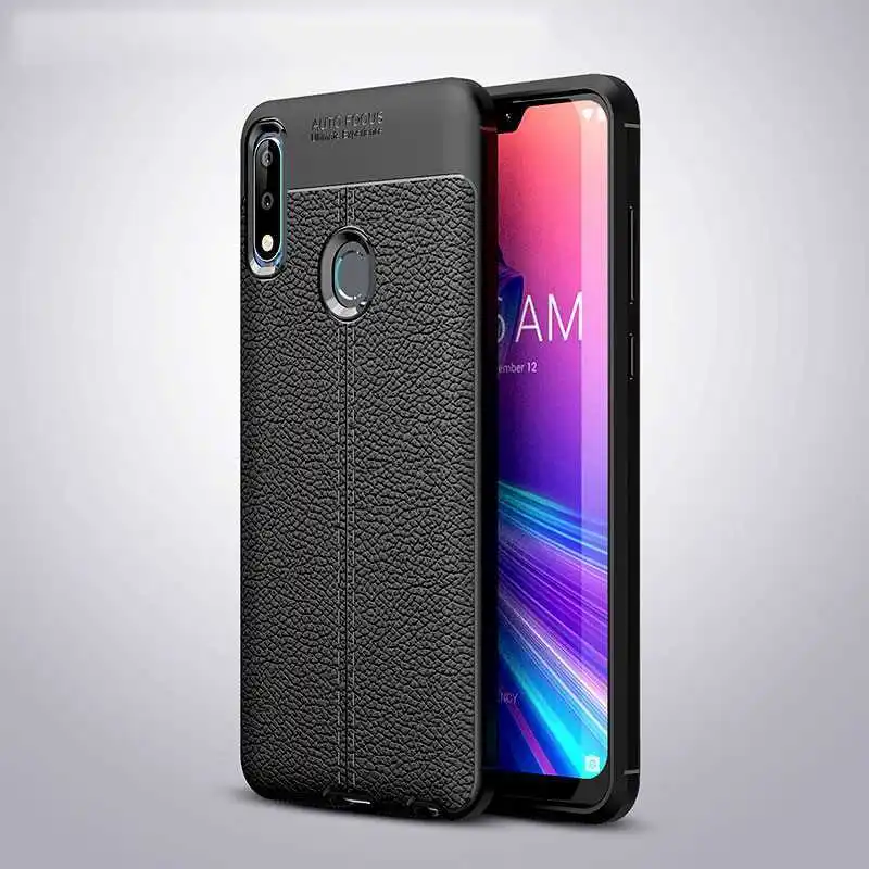 Black Чехол для телефона s для Asus Zenfone Max Pro M2 ZB631KL, мягкая кожа, текстура, полная защита, чехол на Max Pro M 2 ZB633KL Coque - Цвет: Black