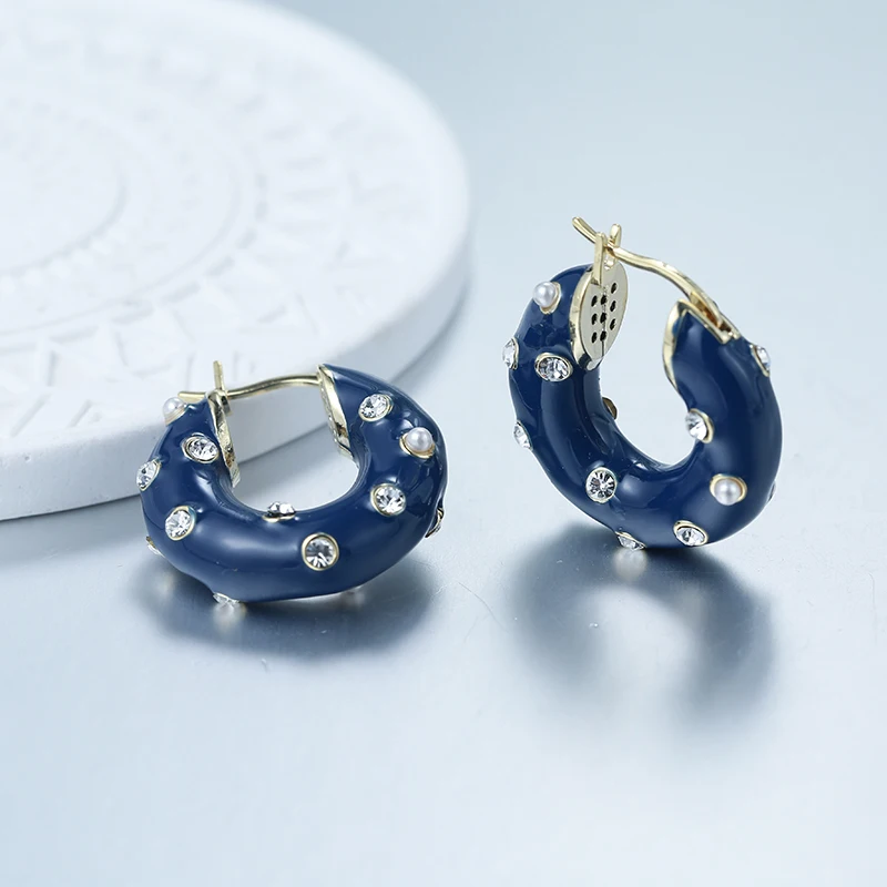 YMYW роскошные брендовые серьги-кольца с инкрустацией жемчугом из горного