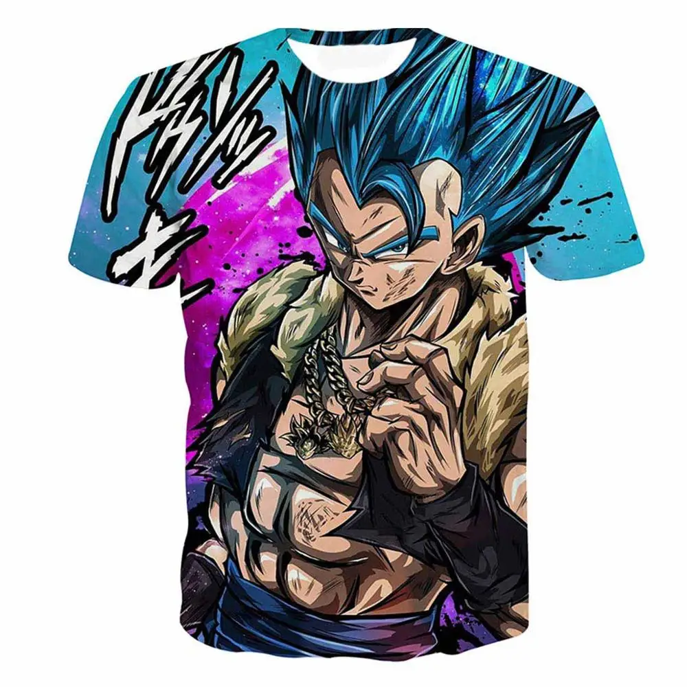 LE175 New Hot Dragon Ball Z Series Super Saiyan Son Goku Black Vegeta Battle Dragonball 3D Printed Men's T Shirt Summer Top Tees - Цвет: LE175
