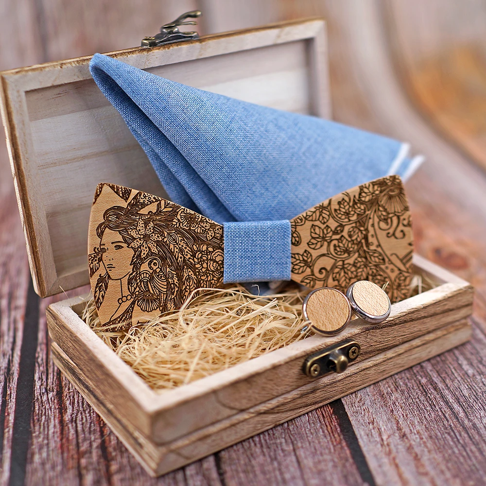 Оригинальный новый дизайн галстук бабочка из натурального дерева изысканный