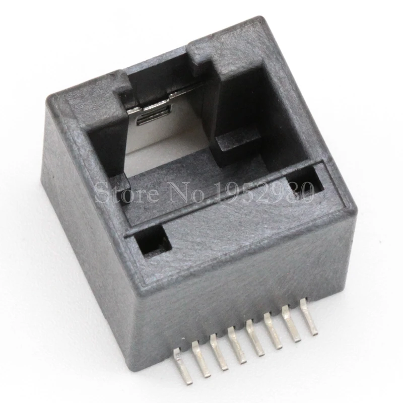 20 шт./лот RJ11 RJ12 RJ45 телефонный разъем 8PIN 180 градусов SMD Черный со светодиодным