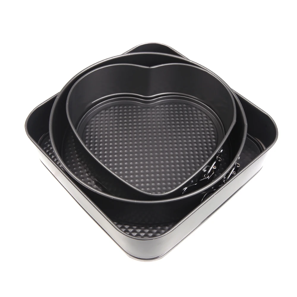 Набор антипригарных сковородок на пружине 3 шт. одна квадратная форма круглая и