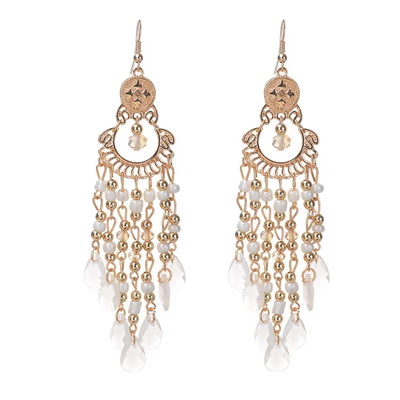 2017 Новый Горячий Мода Чешского Кристалл Мотаться Серьги Женщины Роскошные Капли