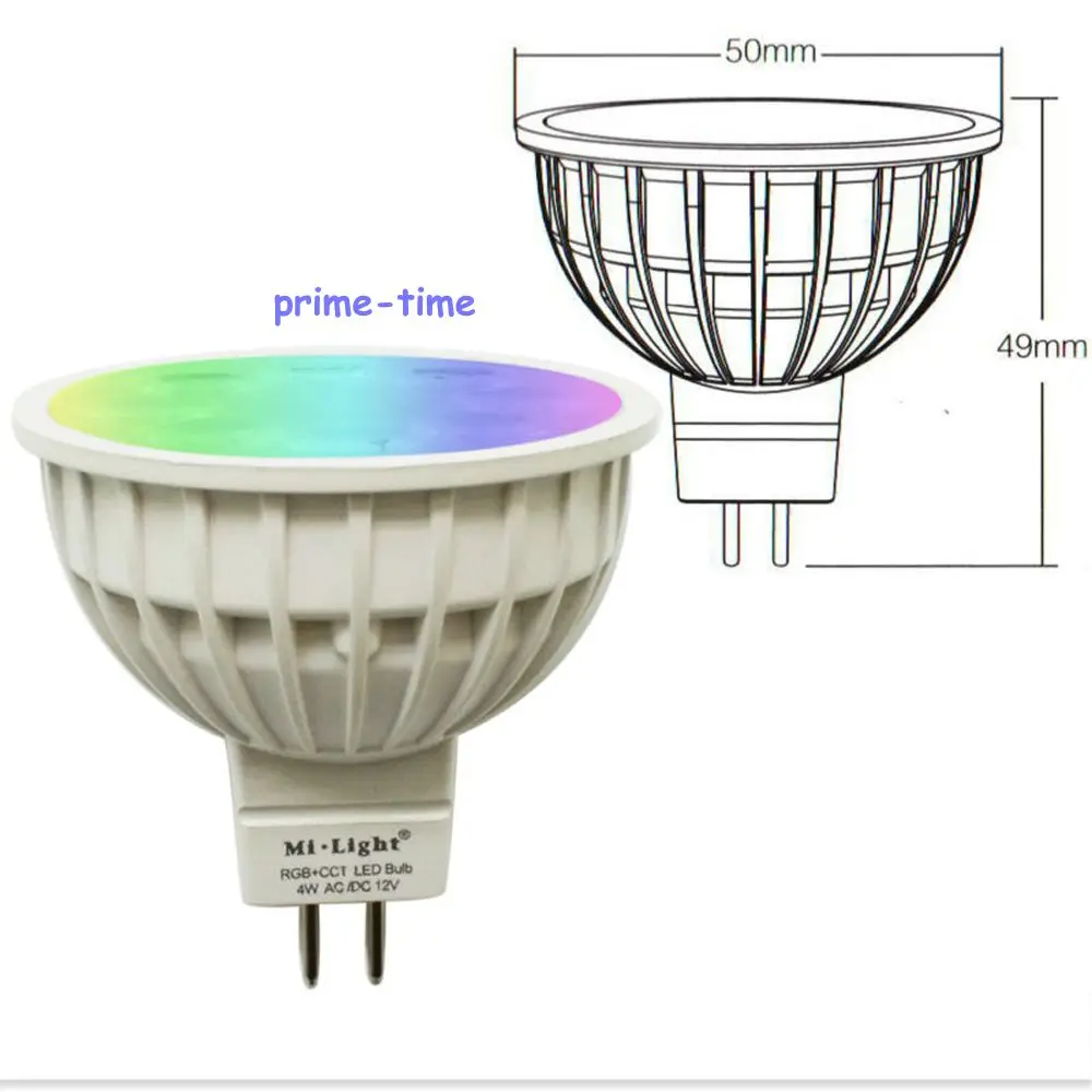 Mi. Светильник 4W RGB+ CCT MR16 Светодиодный точечный светильник AC/DC 12V FUT104+ 1x WL-Box1 WiFi+ 1x2,4G беспроводной RF 4-зонный сенсорный пульт дистанционного управления