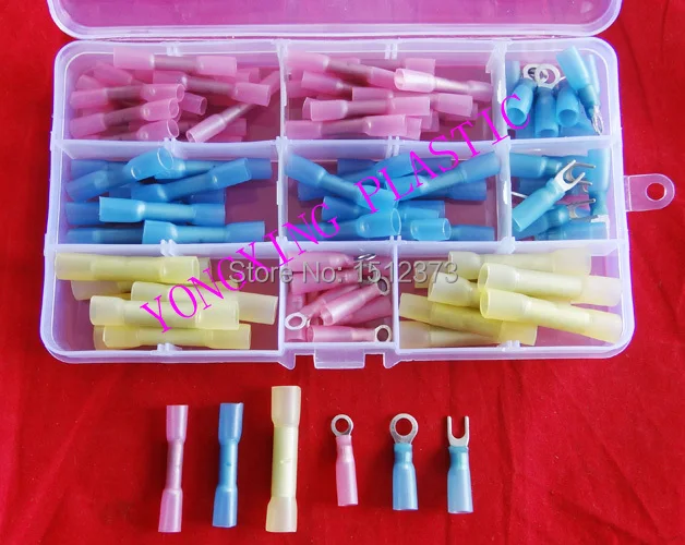 

96pcs/box heat shrink terminal block kits suit cable0.5-6mm2 splice wire ferrules