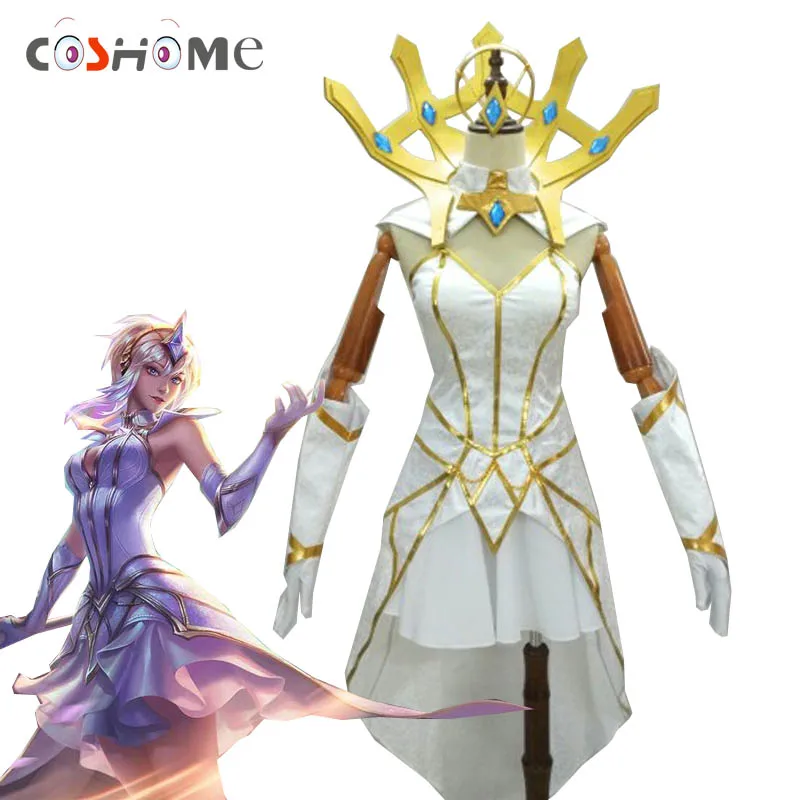 Костюм Coshome LOL Lux для косплея костюм женщин белое платье девочек Хэллоуина летняя