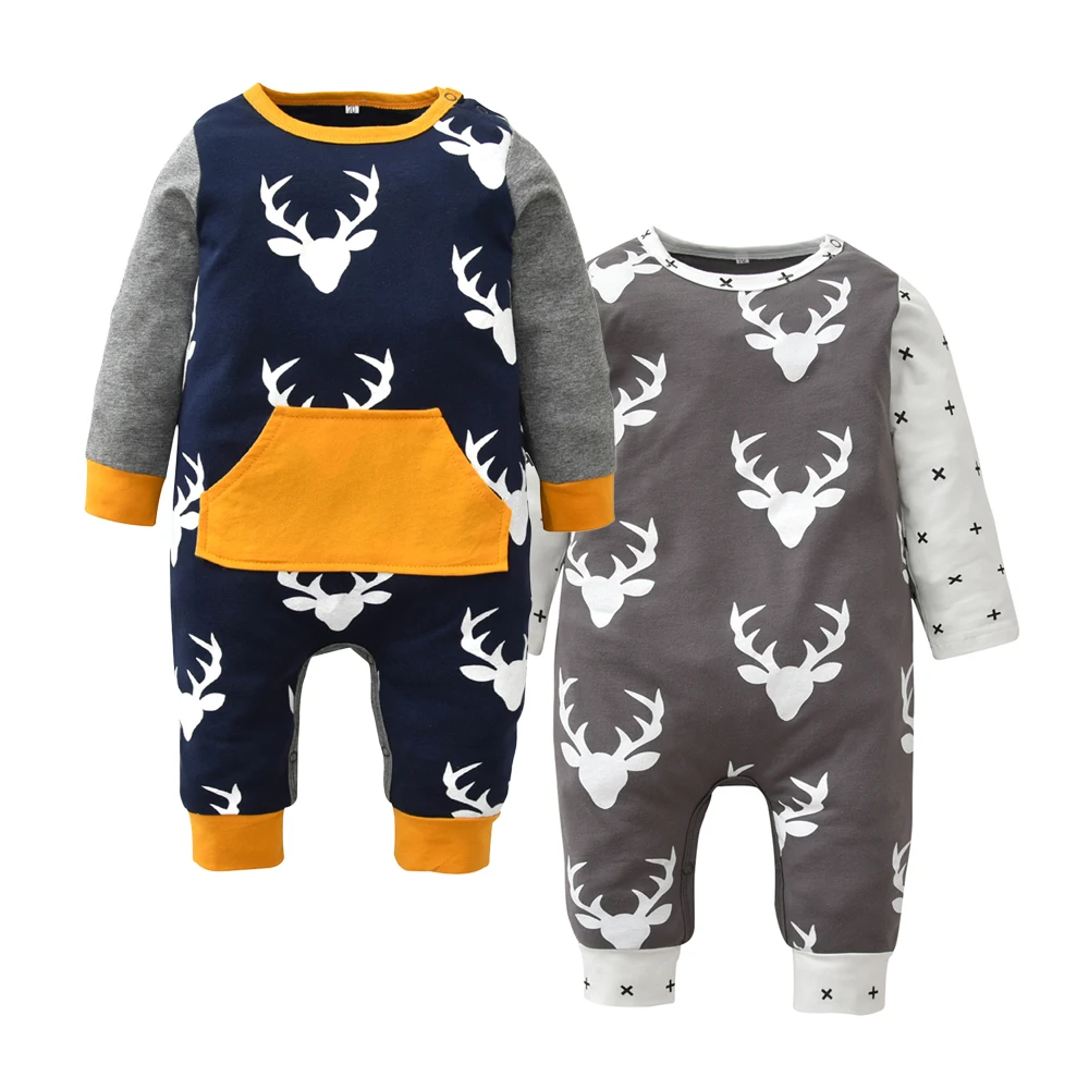Комбинезон детский pudcoco 6-24 месяца унисекс хлопок размер: 3 m/6м/9 m/12м/18 m/24м большой