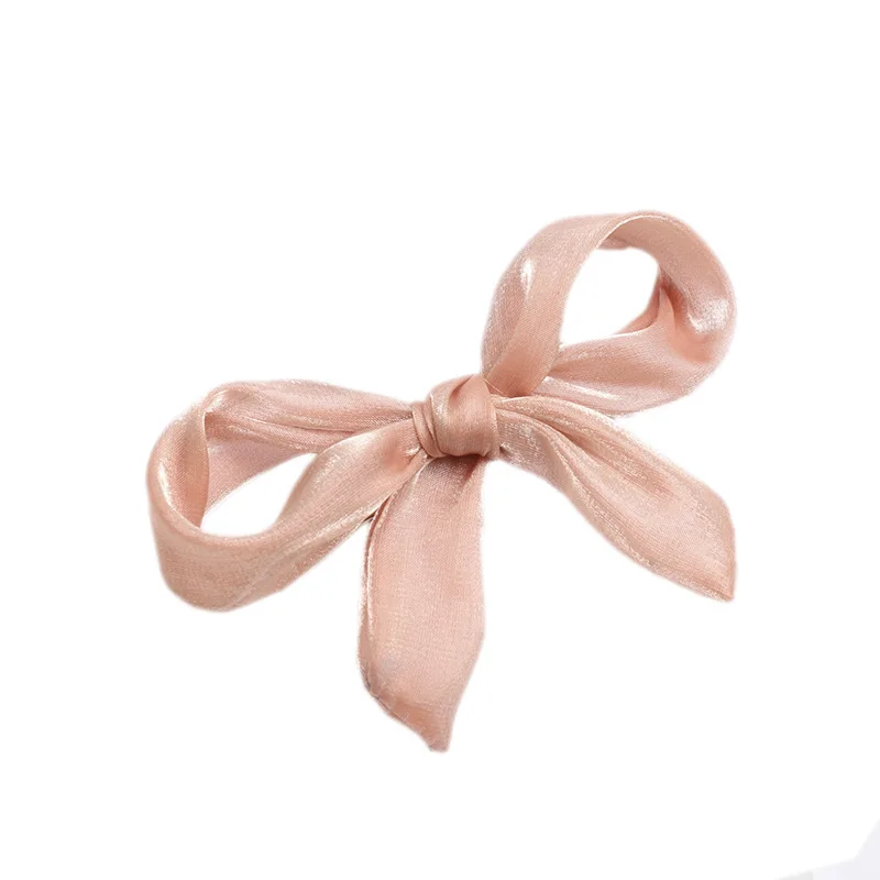 Корейская мода сплошной цвет кружева бант заколки для волос розовая пряжа