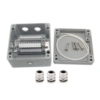 ip65 waterproof cable wiring aluminum junction box 1 in 2 out 12012080mm with uk2 5b din rail terminal blocks